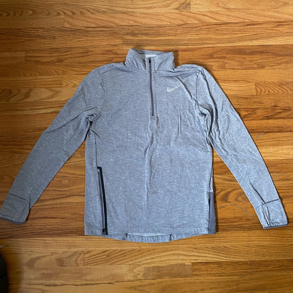 Nike Gray Quarter-Zip Pullover Hoodie